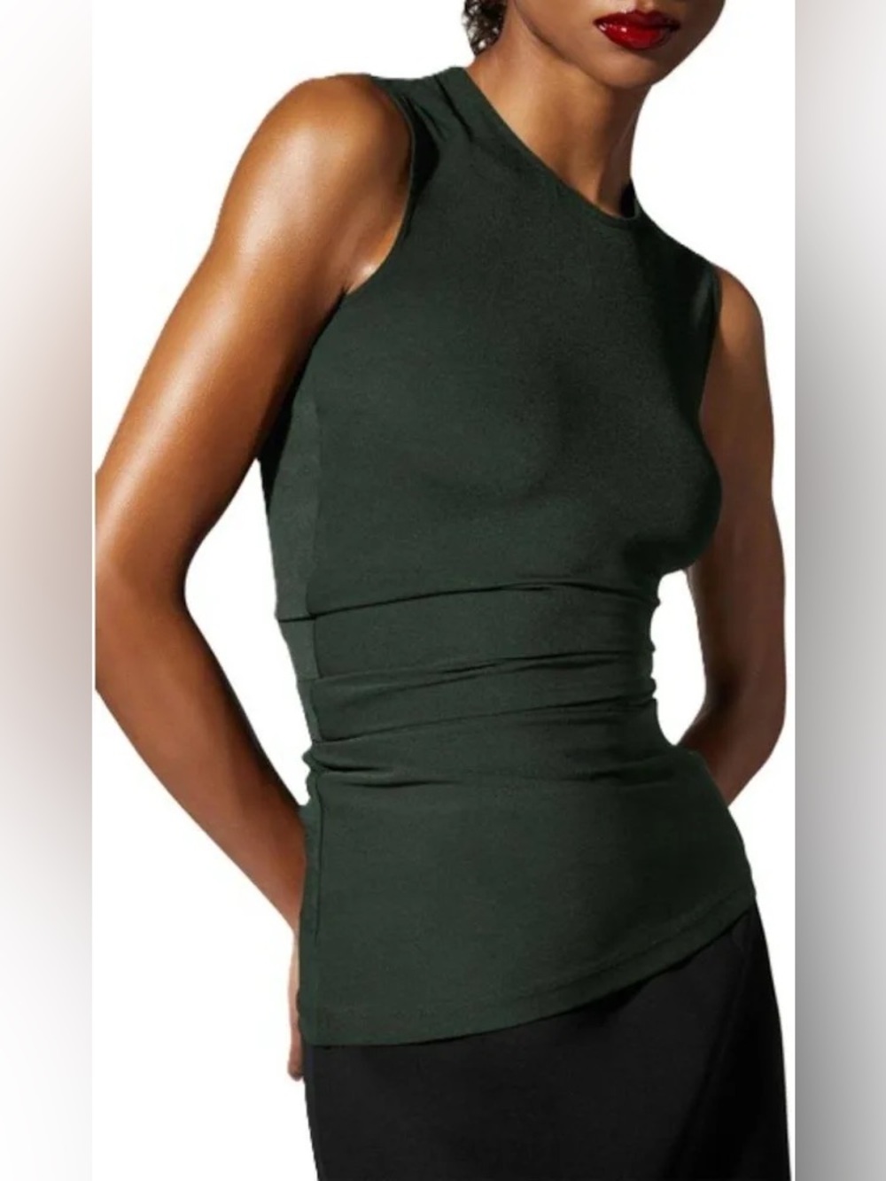 Wolford The Sleeveless Crepe Jersey Top Green NWT Size Small
